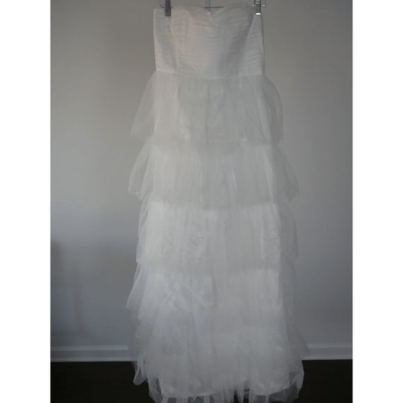 Lulu's White Tulle Pleated Strapless Maxi Dress XL - Picture 3 of 11